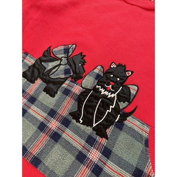 Vintage Nightgown Womens 8 Scottish Terrier Dog Pups Red Embroidery Erika Taylor - Picture 6 of 16